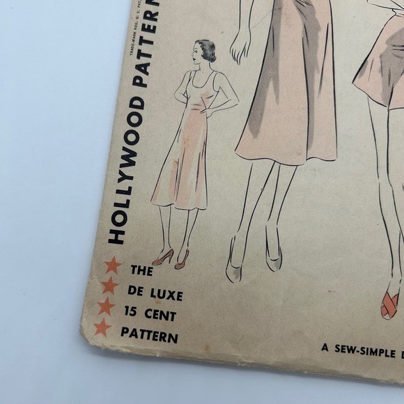 Hollywood Vintage 1940's Pattern #1395 Women's Slip and Panties Bust 34 Hip 37 - Picture 5 of 6
